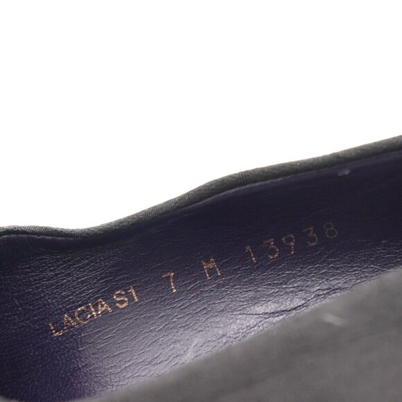 Donald J Pliner Lacia Womens Sz 7M US Black Canvas‎ Croc Print Pointed Toe Pumps - Picture 6 of 9